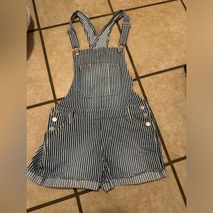 Jean Striped Overalls, size small